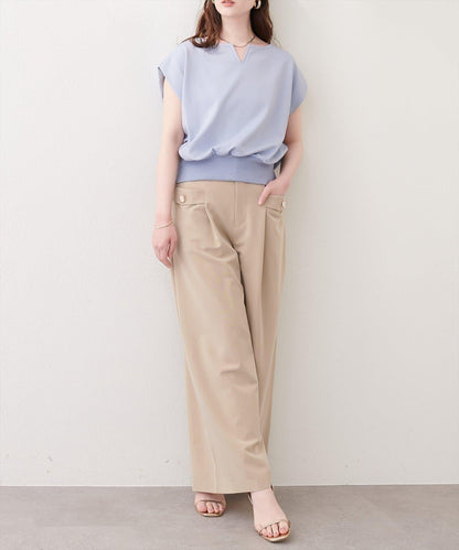 natural couture 氣質打孔V領上衣