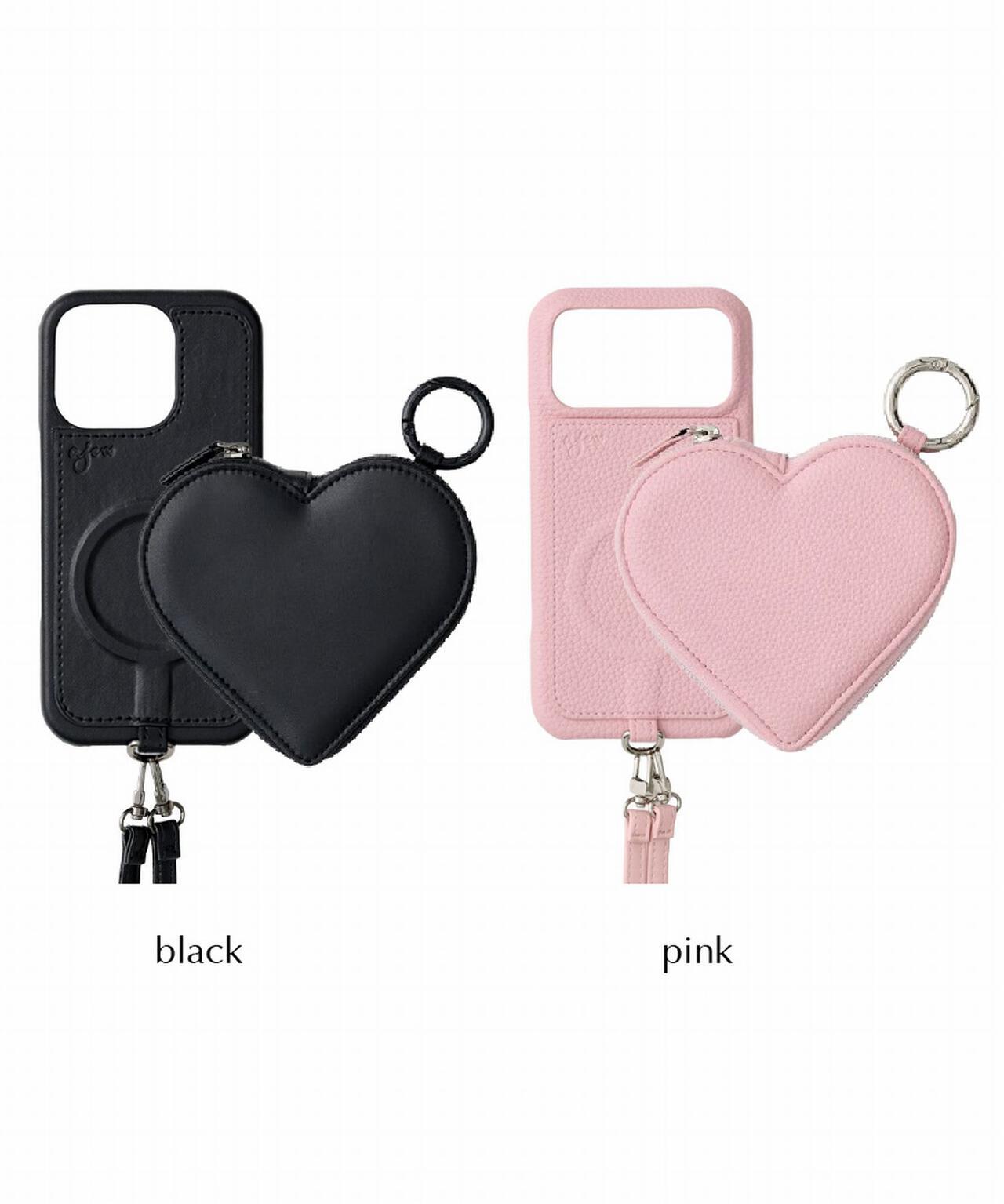 ajew×Bijou de M PU HEART pocket case (MagSafe対応)