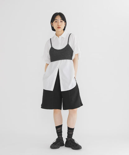 針織馬甲套裝襯衫
