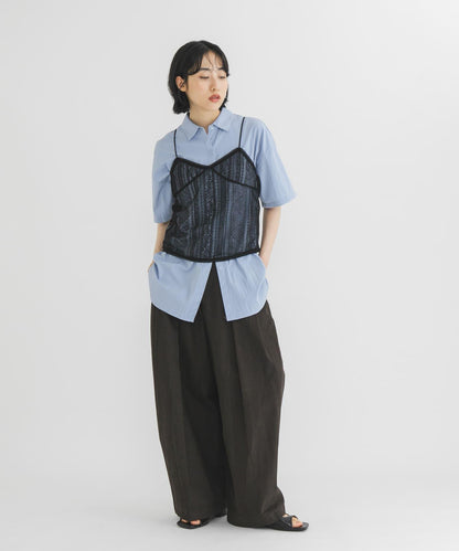 蕾絲邊飾吊帶衫