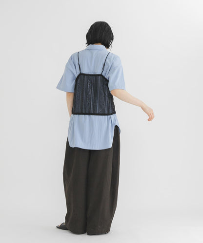 蕾絲邊飾吊帶衫