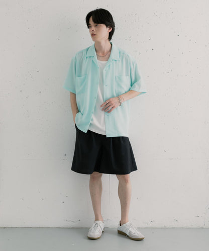 泡泡紗開領襯衫