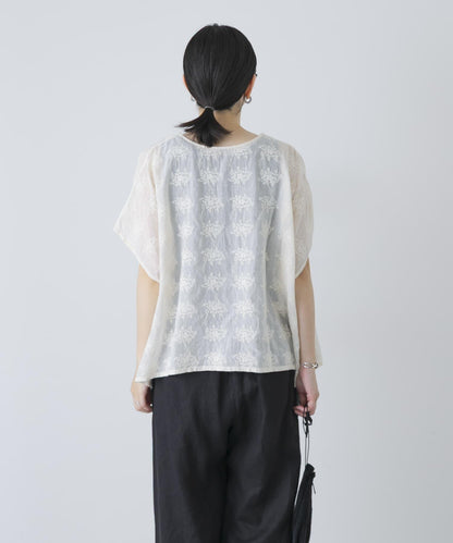 棉質紗布刺繡兩穿襯衫