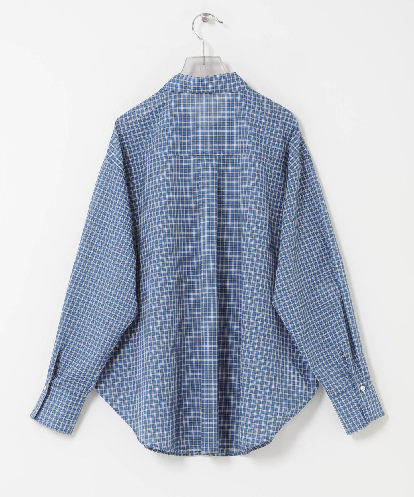 透視格紋襯衫