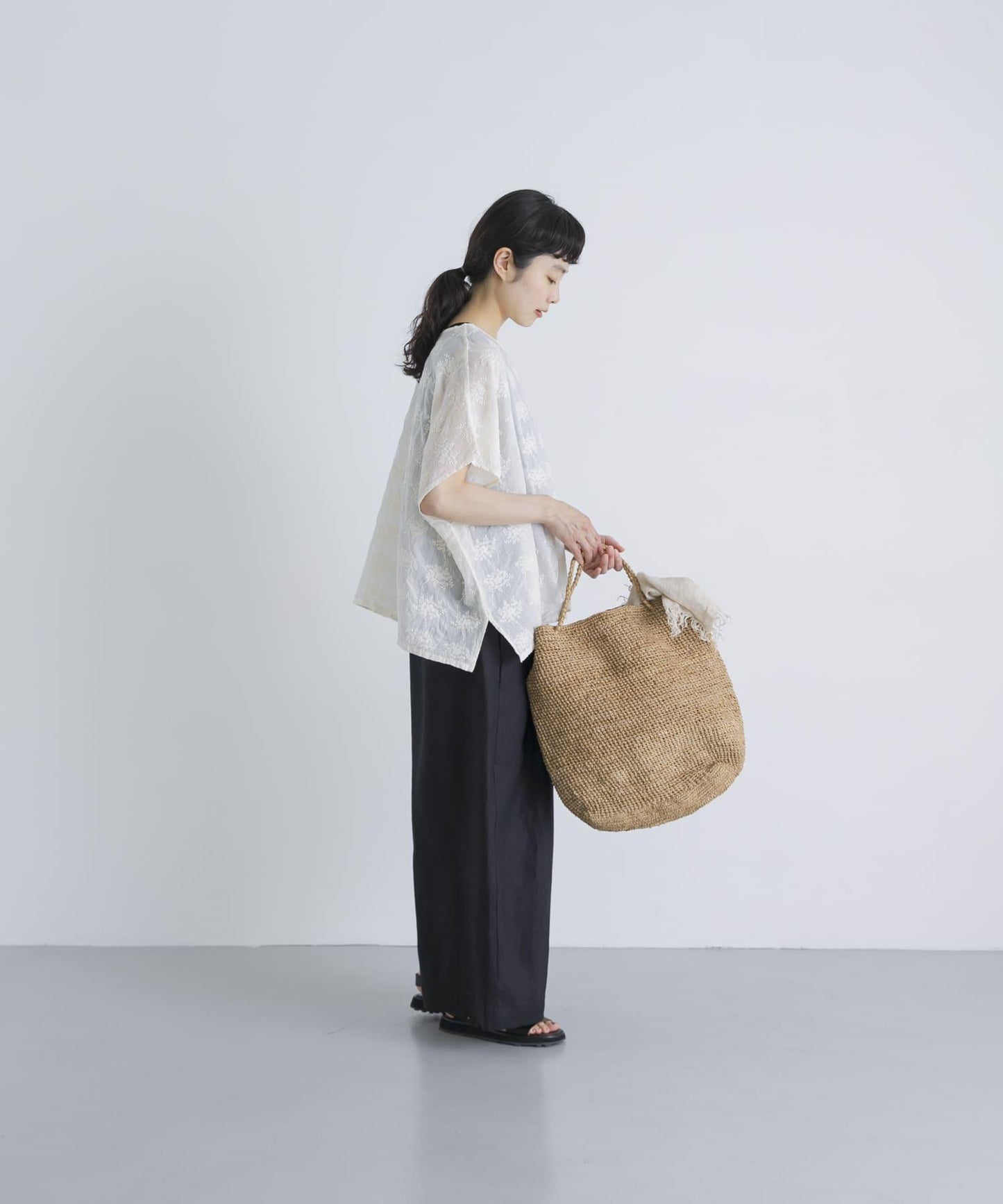 彩色亞麻九分褲