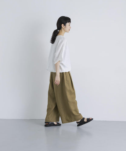 彩色亞麻九分褲