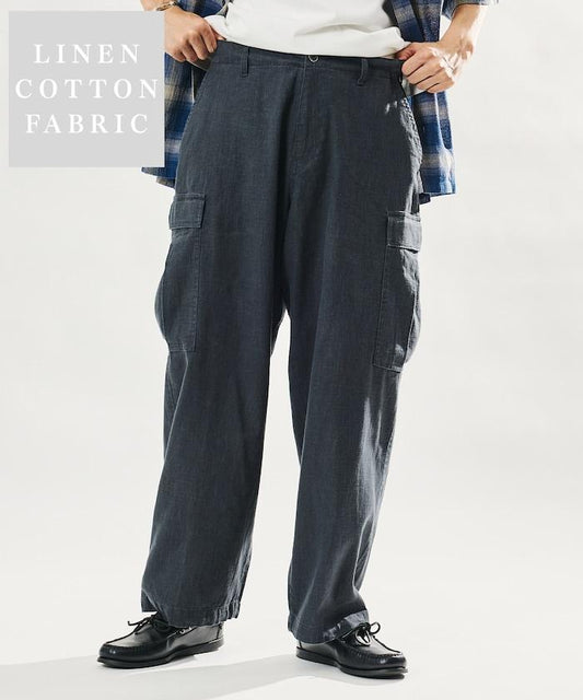 LINEN COTTON EASY CARGO PANTS 亞麻棉工裝褲 【套裝款】
