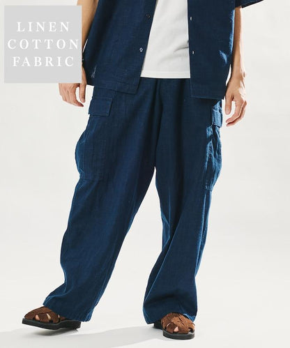 LINEN COTTON EASY CARGO PANTS 亞麻棉工裝褲 【套裝款】