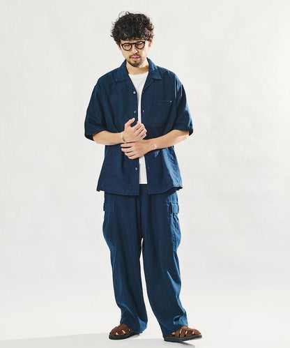 LINEN COTTON EASY CARGO PANTS 亞麻棉工裝褲 【套裝款】
