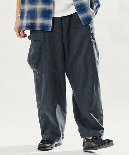 LINEN COTTON EASY CARGO PANTS 亞麻棉工裝褲 【套裝款】