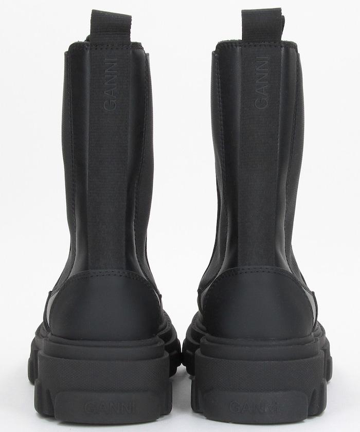 Mid Chelsea Boot Black Stitch 粗跟切爾西靴