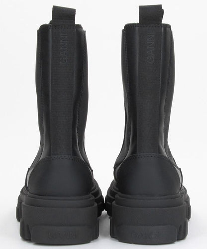 Mid Chelsea Boot Black Stitch 粗跟切爾西靴