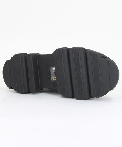 Mid Chelsea Boot Black Stitch 粗跟切爾西靴