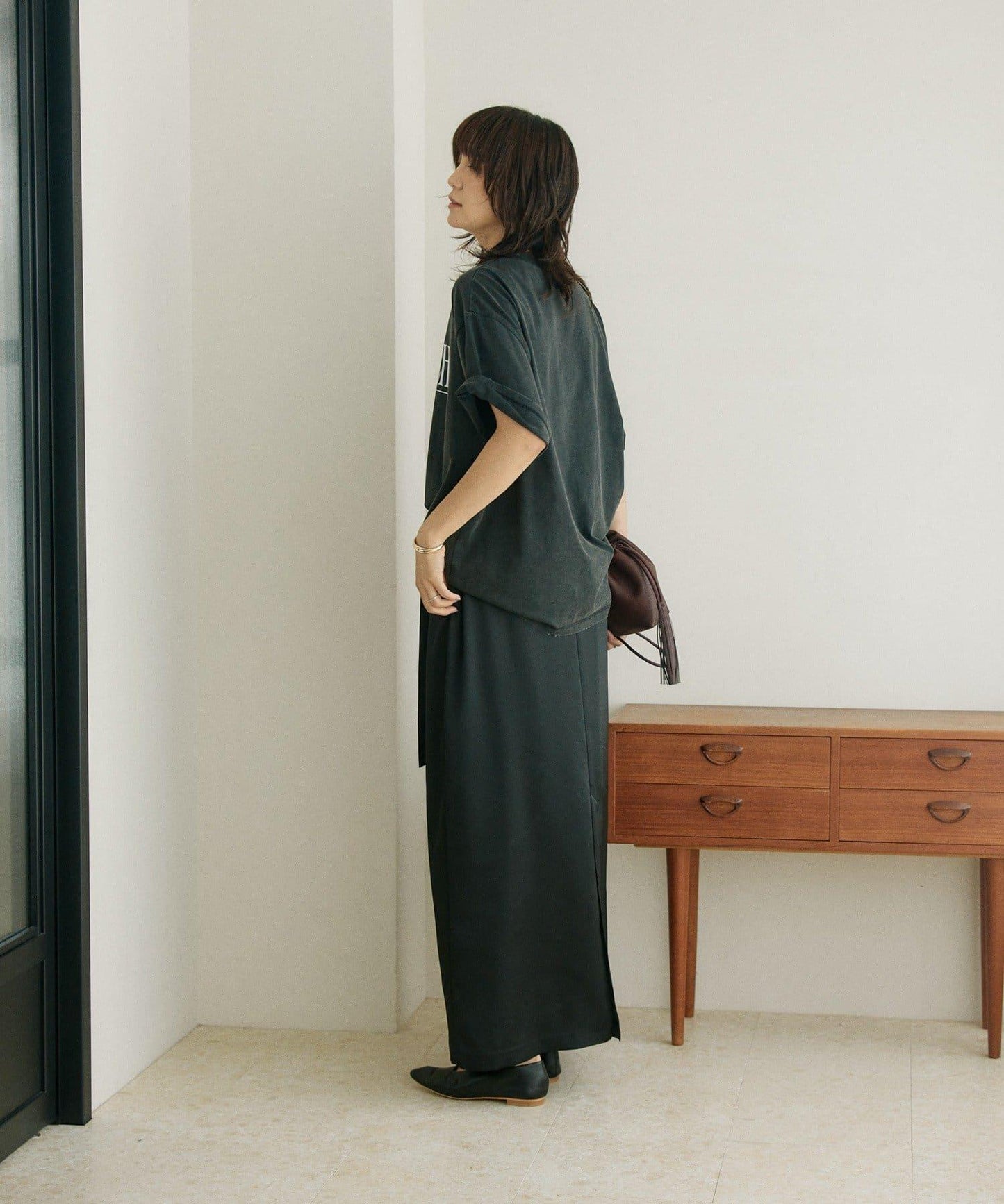 A・MONN 緞面半身裙