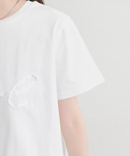 蝴蝶結織帶刺繡Logo T恤