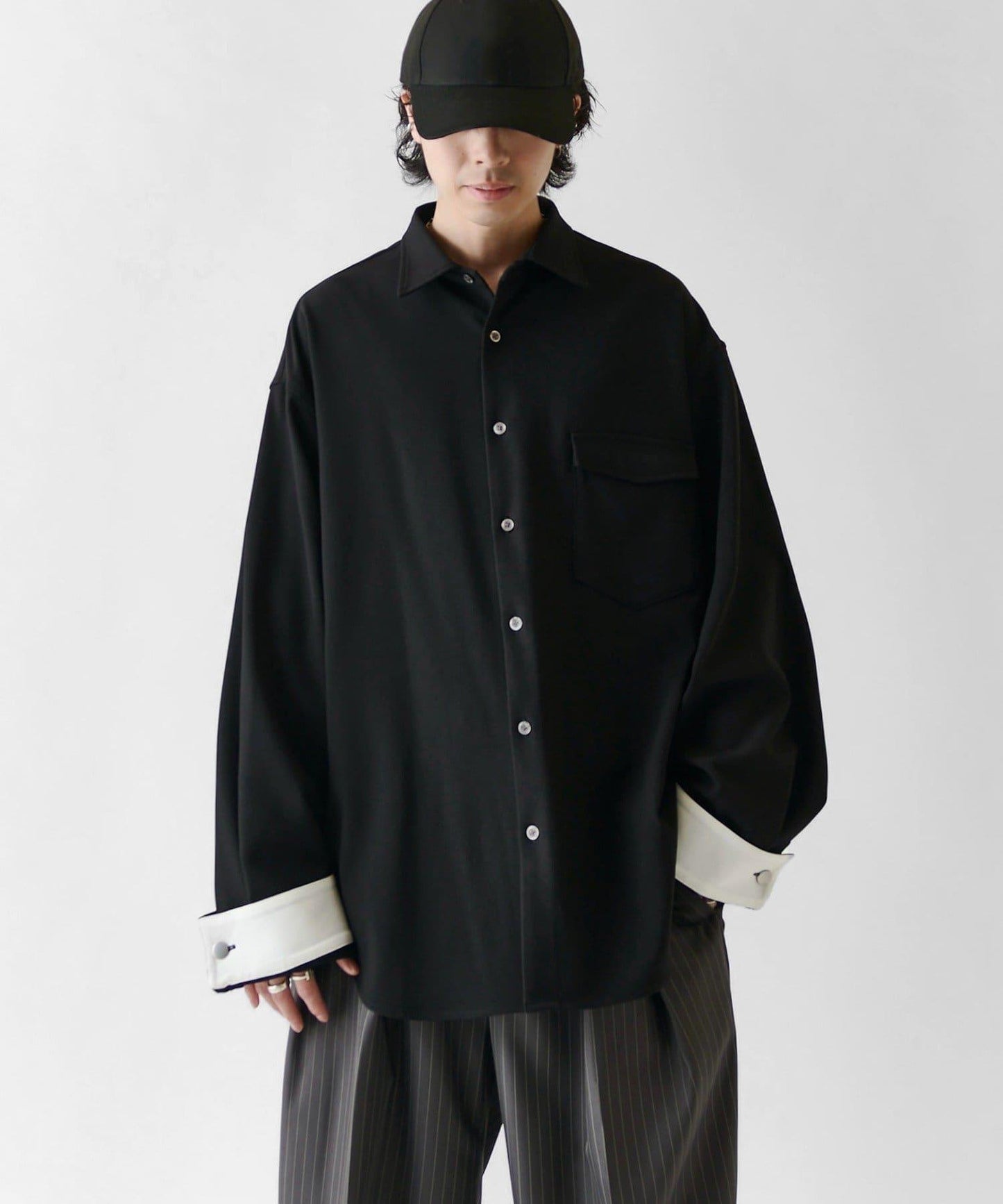 Neucon ニューコン 拼色寬袖口襯衫 2WAY