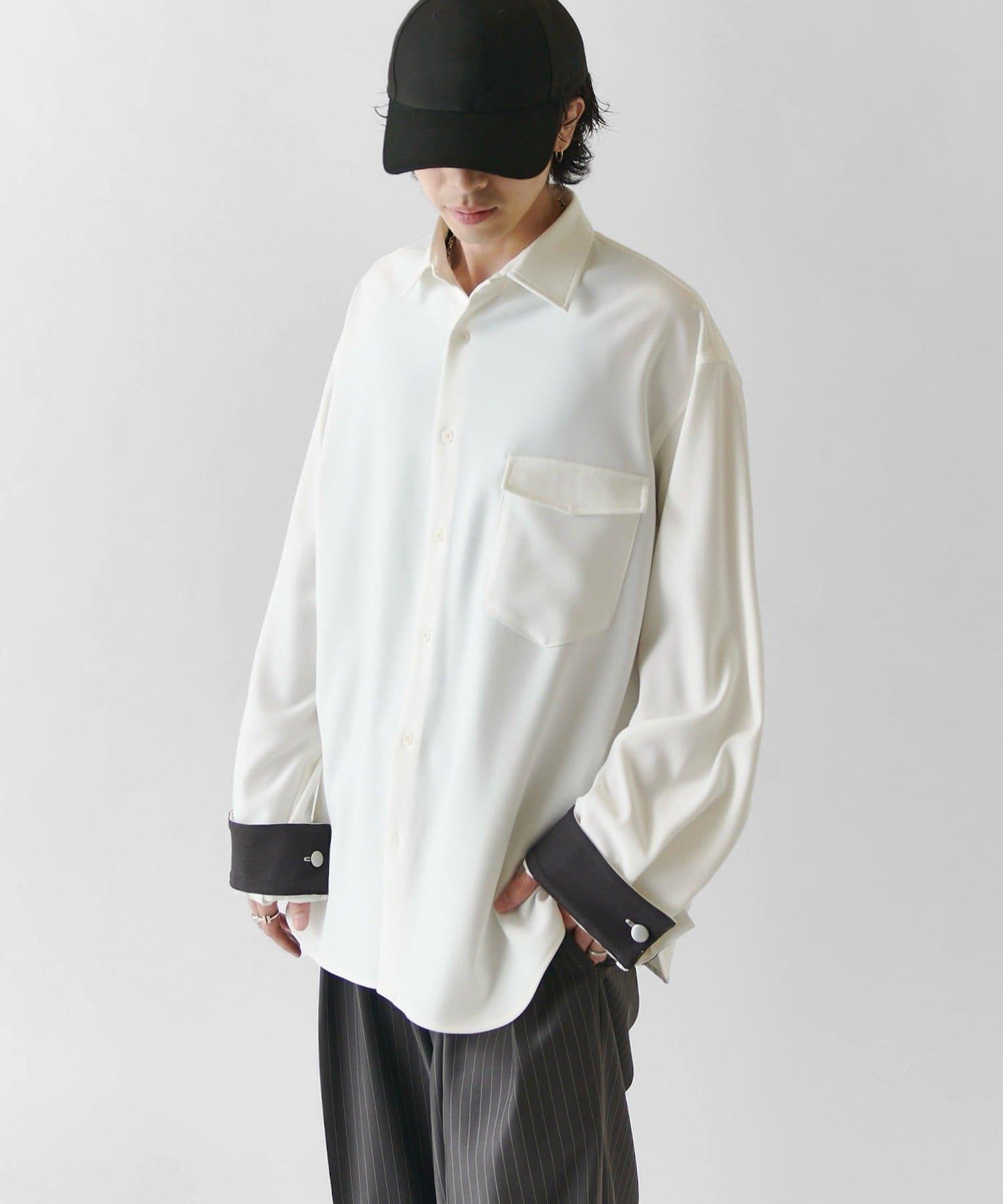 Neucon ニューコン 拼色寬袖口襯衫 2WAY