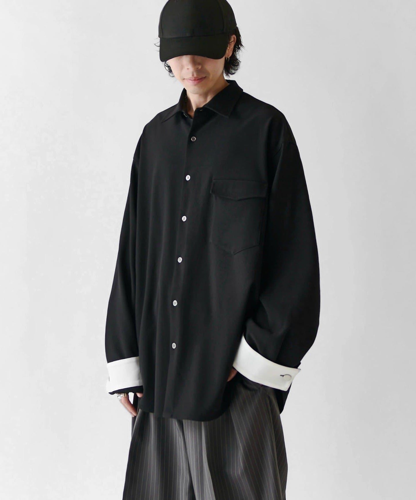 Neucon ニューコン 拼色寬袖口襯衫 2WAY
