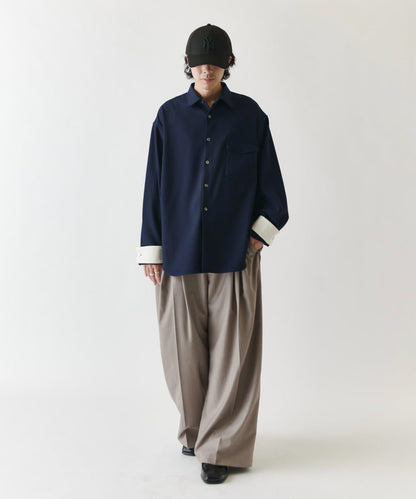 Neucon ニューコン 拼色寬袖口襯衫 2WAY