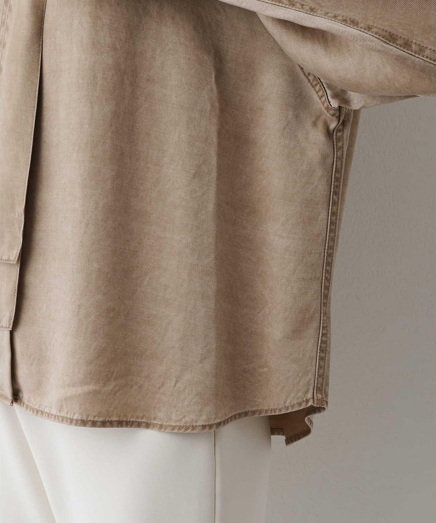 顏料染色斜紋領結襯衫