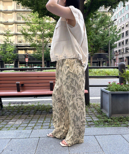 植物印花長褲