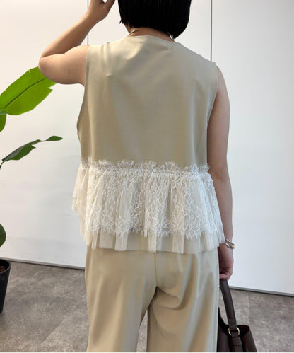 蕾絲下襬套裝