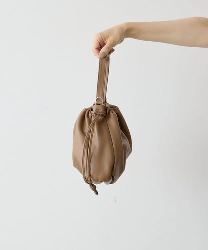 真皮2way抽繩單肩包 S碼
