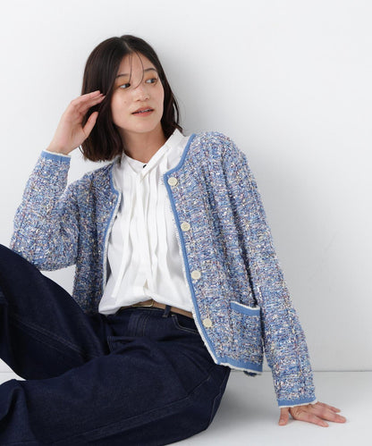 粗花呢針織夾克