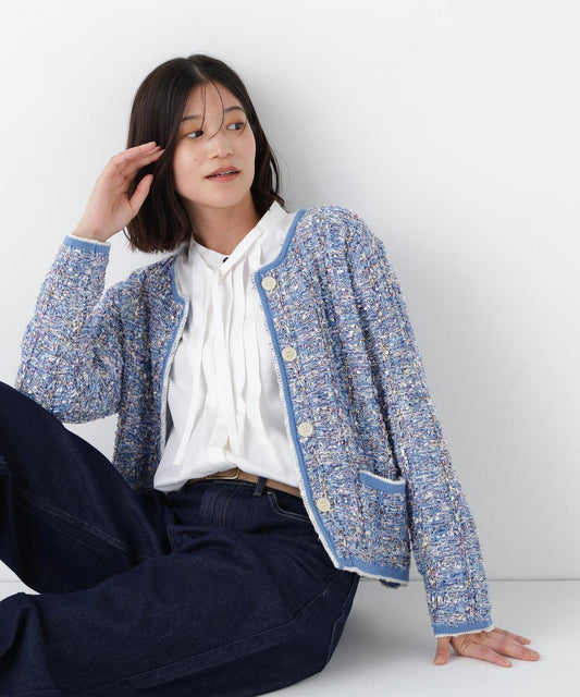 粗花呢針織夾克