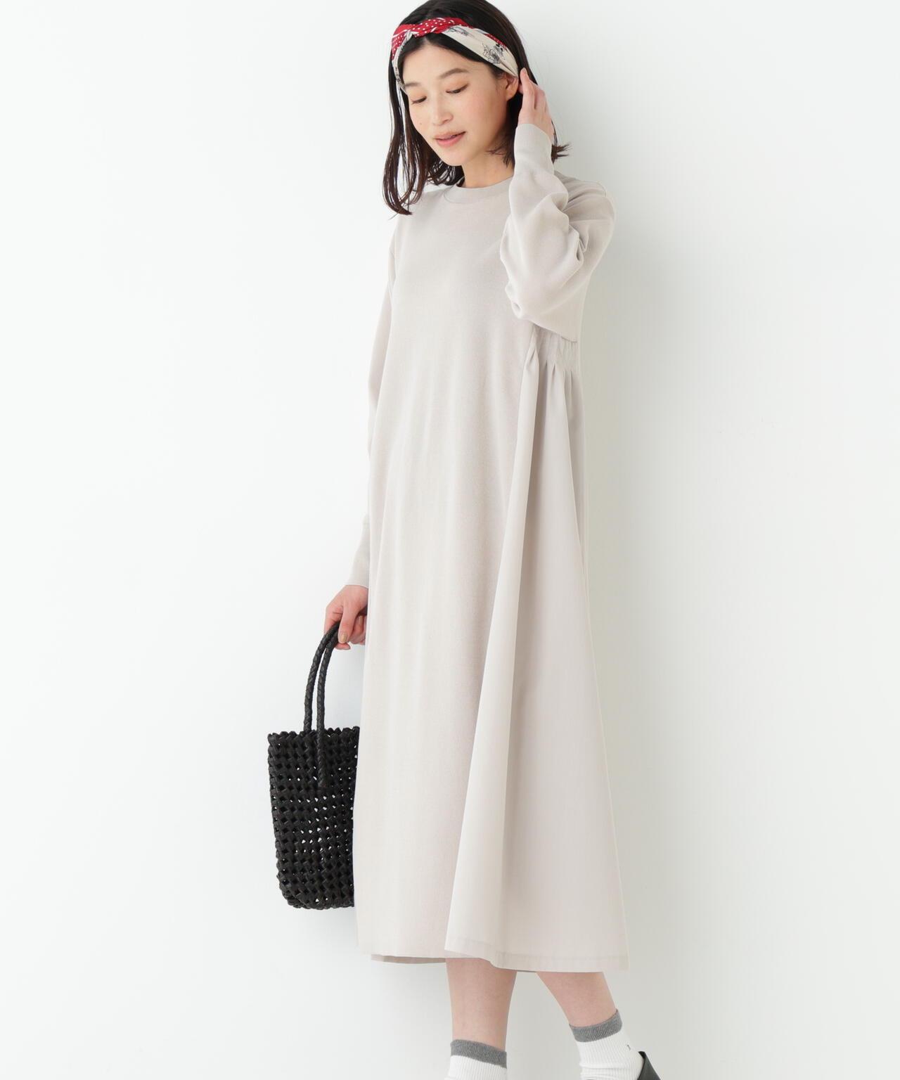 可機洗 拼接棉錦針織連衣裙