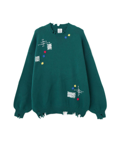 B omnivore HAND STITCH CREWNECK KNIT 手工縫線圓領針織衫