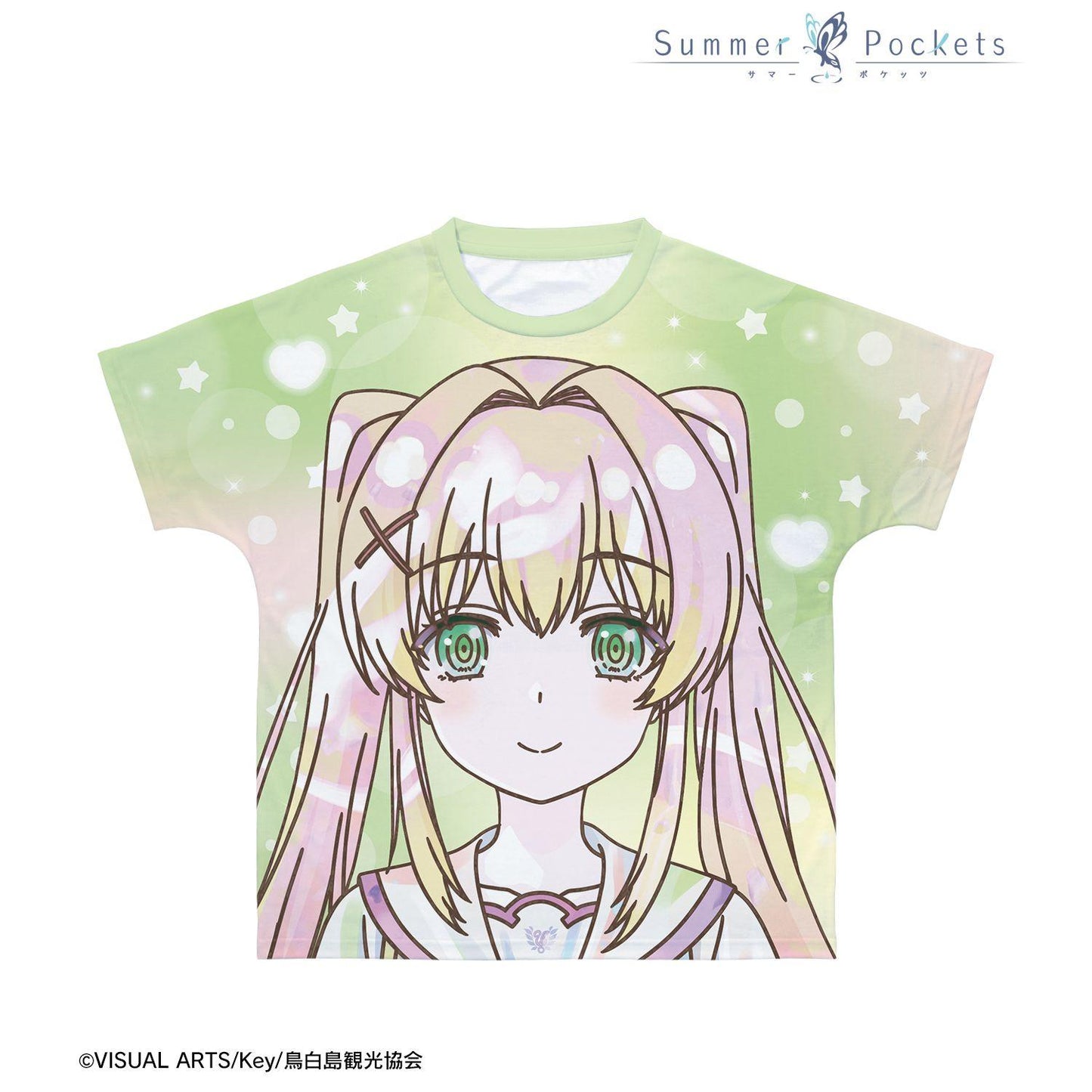Summer Pockets 紬ヴェンダース Ani-Art KAWAII label 全幅印花T恤 S碼 男女同款