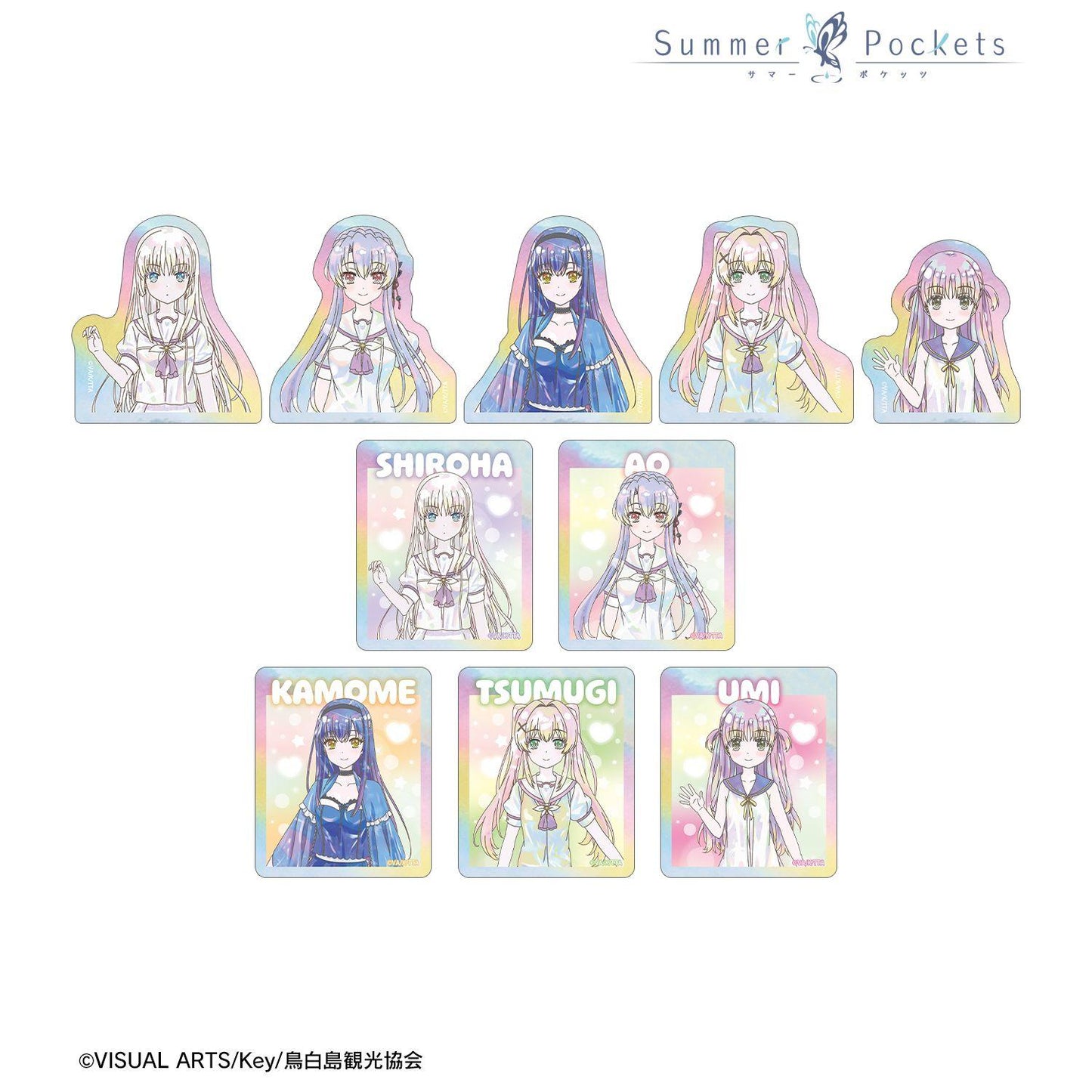 Summer Pockets トレーディング Ani-Art KAWAII label 鐳射異形貼紙 (單位/完整BOX) 【BOX/10個裝】