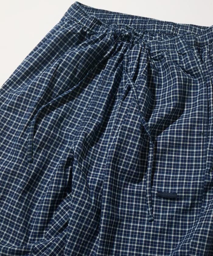 Indigo Madras Check 九分休閒褲