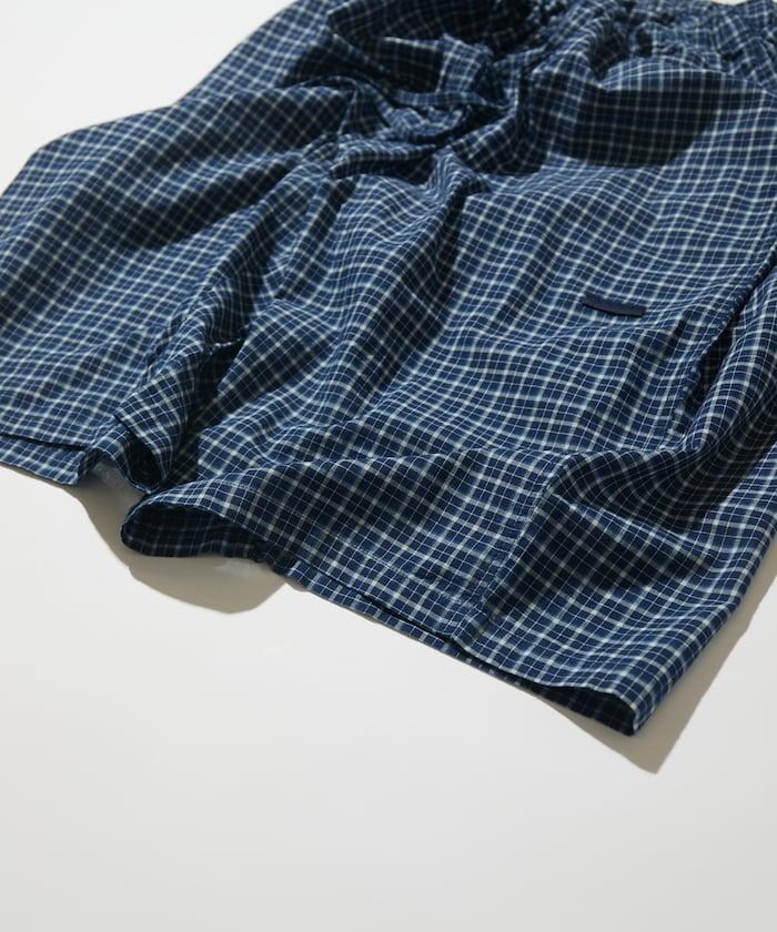 Indigo Madras Check 九分休閒褲