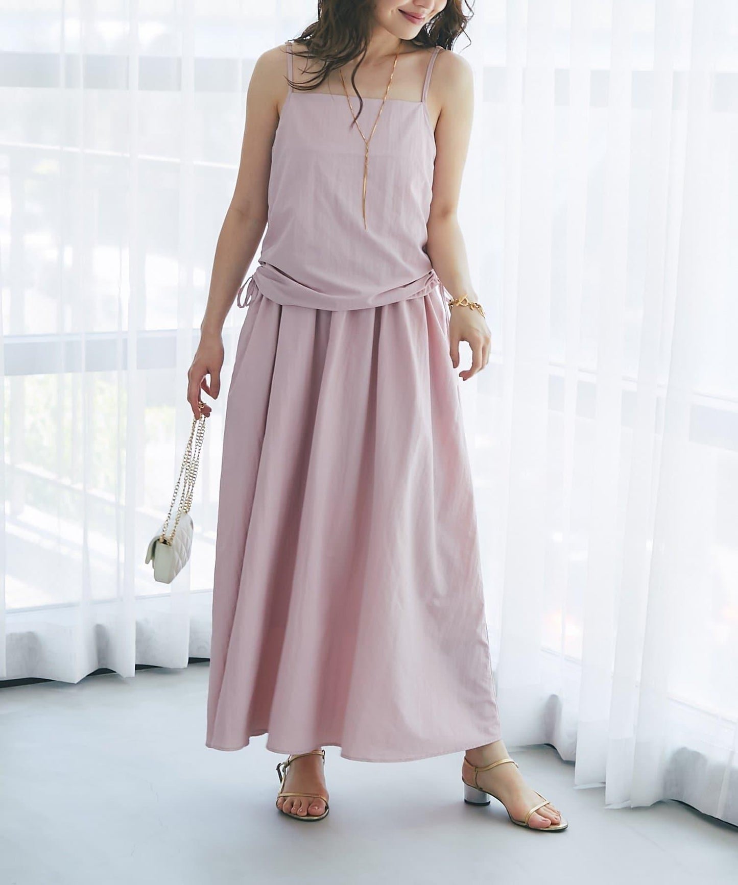 【La boutique BonBon】抽繩吊帶連衣裙