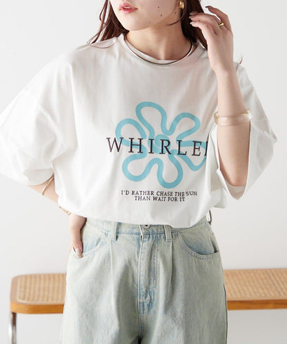 【continuer】アート花ロゴ刺繍T
