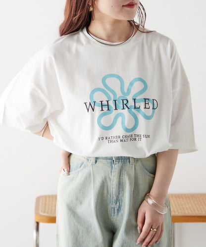 【continuer】アート花ロゴ刺繍T