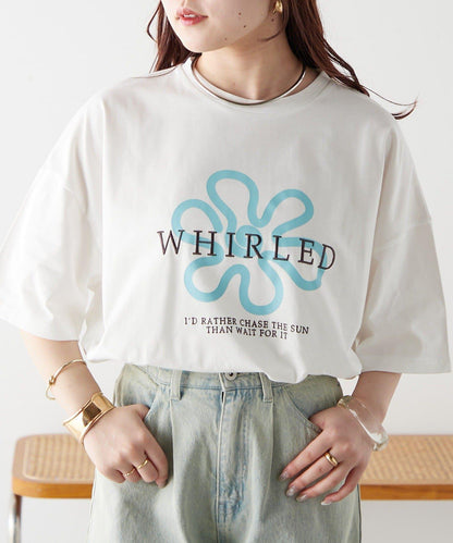 【continuer】アート花ロゴ刺繍T