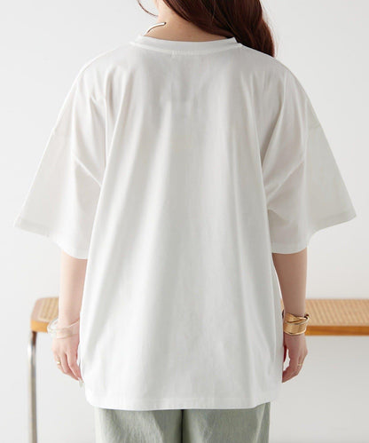 【continuer】アート花ロゴ刺繍T