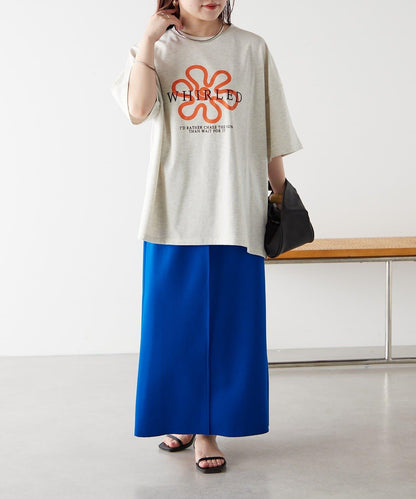 【continuer】アート花ロゴ刺繍T