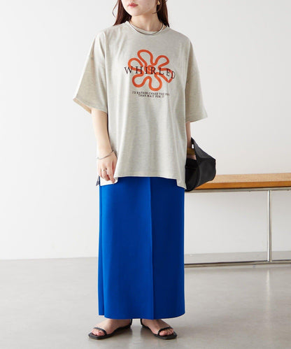 【continuer】アート花ロゴ刺繍T