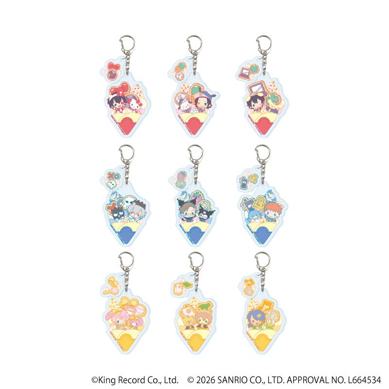 ヒプノシスマイク SANRIO NAKAYOKU EDIT_パーツ付きアクリルキーホルダー01/コンプリートセット(全9種)(コラボイラスト)【コンプリートセット/9個入り】