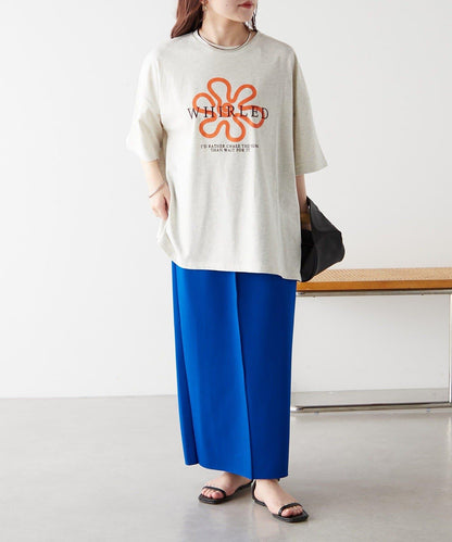 【continuer】アート花ロゴ刺繍T