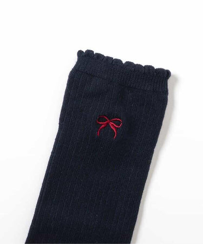 ☆延長決定!6/25(木)お昼12:59まで3点10%OFF☆ワンポイント刺繍ハイソックス