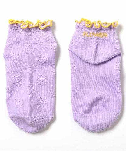 3P対象A ハート・お花透かし柄ショートソックス