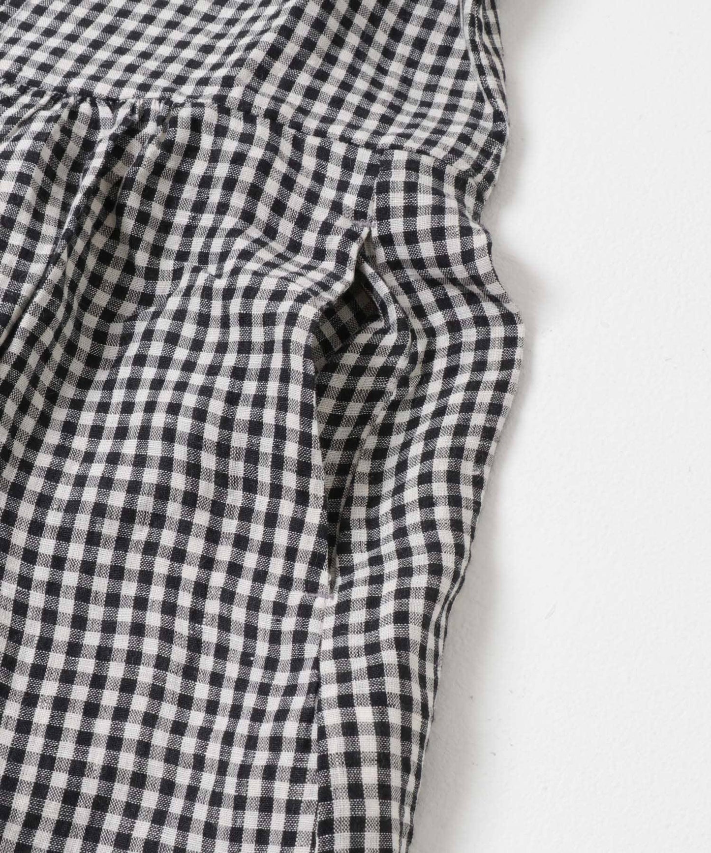 SOIL GINGHAM CHECK SHORT-SLEEVE DRESS