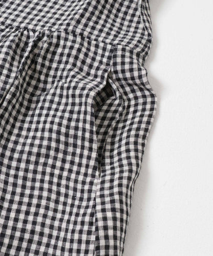 SOIL GINGHAM CHECK SHORT-SLEEVE DRESS