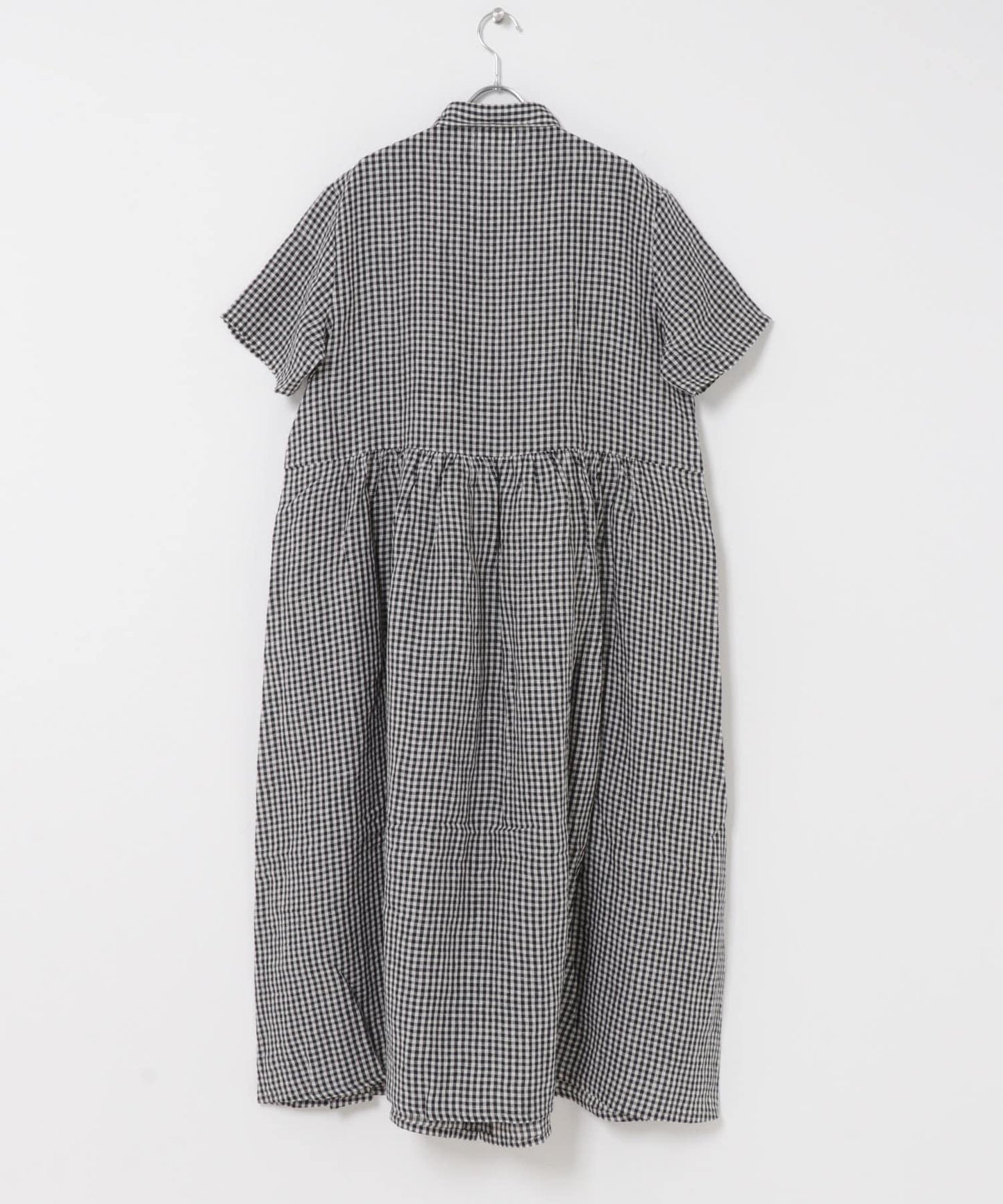 SOIL GINGHAM CHECK SHORT-SLEEVE DRESS