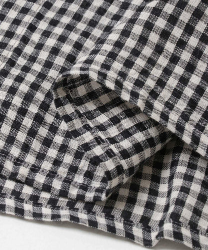 SOIL GINGHAM CHECK SHORT-SLEEVE DRESS